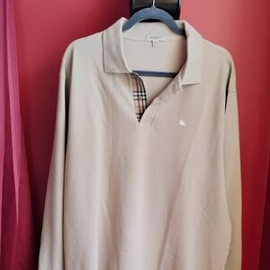 Burberry Beige Long Sleeve Polo Shirt